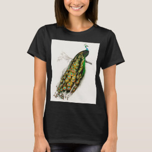 T-shirt Illustration de paon vintage