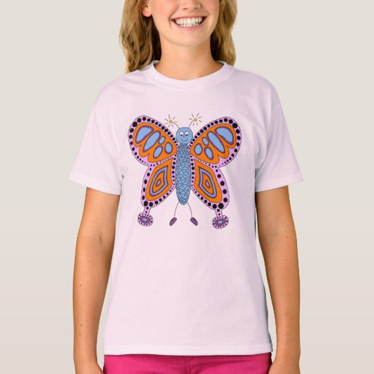T-shirt Illustration de papillon de dessin animé très symp (Devant)