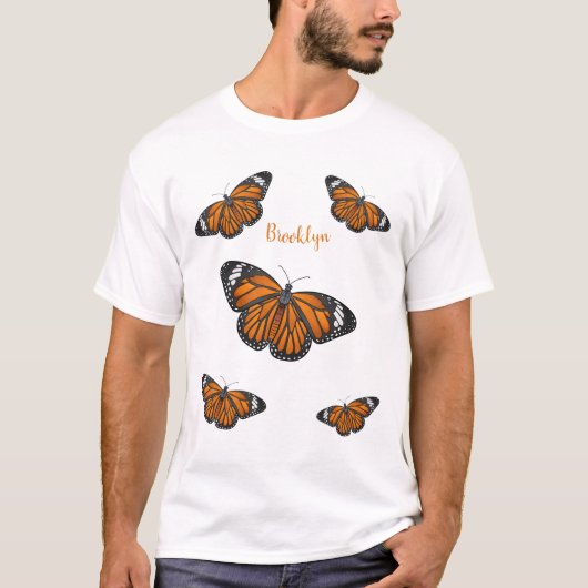 T-shirt Illustration de papillon monarque (Devant)