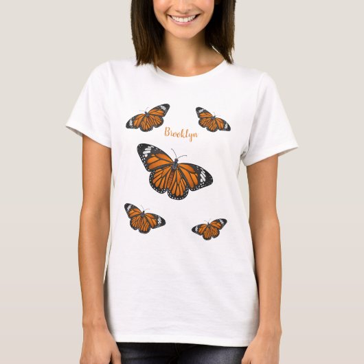 T-shirt Illustration de papillon monarque (Devant)