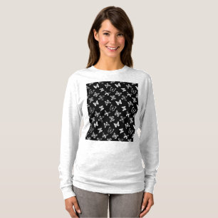 T-shirt Illustration de papillon noir et blanc