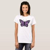 T-shirt Illustration de papillon violet (Devant entier)