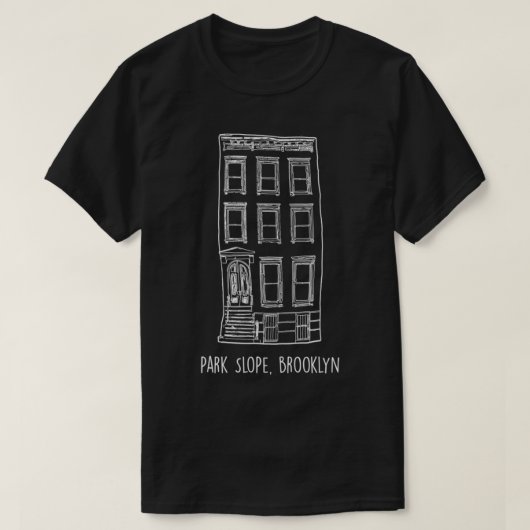 T-shirt Illustration de Park Slope Brooklyn Brownstone (Design devant)