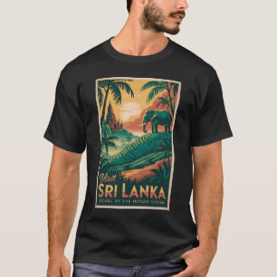 T-shirt Illustration de paysage de Sri Lanka Art de voyage