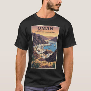 T-shirt Illustration de paysage d'Oman Art de voyage vinta