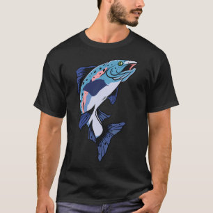 T-shirt Illustration de pêche à la truite