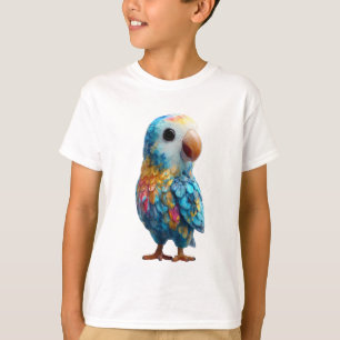 T-shirt Illustration de perroquet aux plumes arc-en-ciel v