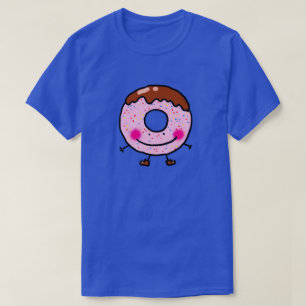 T-shirt Illustration de personnage de beignet souriant ave