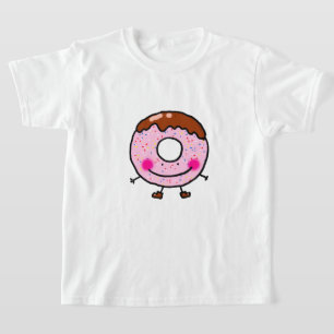 T-shirt Illustration de personnage de beignet souriant ave
