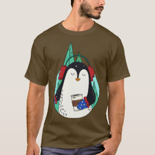 T-shirt Illustration de pingouin de Noël mignon animal fes