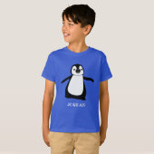 T-shirt Illustration de pingouin mignon personnalisée Garç (Devant entier)