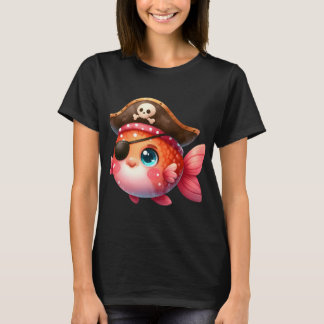 T-shirt Illustration de poisson pirate mignon – Kawaii Pir