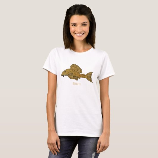 T-shirt Illustration de poisson Pleco (Devant entier)
