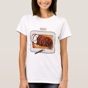 T-shirt Illustration de poitrine de dinde rôtie