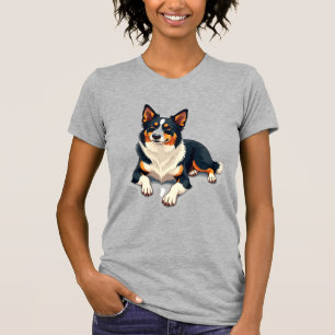 T-shirt Illustration de portrait de Border Collie tricolor
