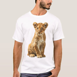 T-shirt Illustration de portrait réaliste de jeune lion po