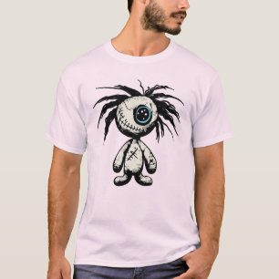 T-shirt Illustration de poupée vaudou mignonne et effrayan