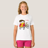 T-shirt Illustration de pousse-pousse pédicab (Devant entier)
