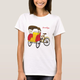 T-shirt Illustration de pousse-pousse pédicab