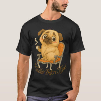 T-shirt Illustration de Pug Grincheux Mignon - Pas de Paro