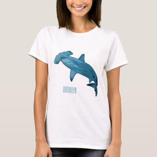 T-shirt Illustration de requin marteau (Devant)