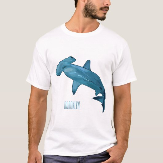 T-shirt Illustration de requin marteau (Devant)