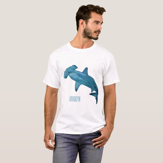 T-shirt Illustration de requin marteau (Devant entier)