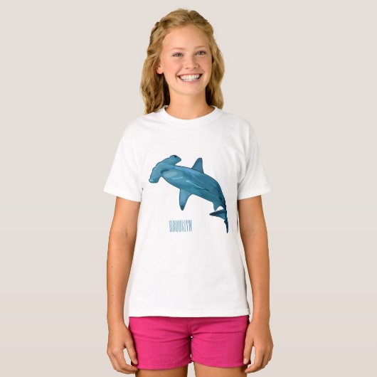T-shirt Illustration de requin marteau (Devant entier)