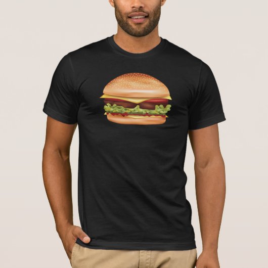 T-shirt Illustration de restauration rapide de hamburger (Devant)