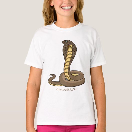 T-shirt Illustration de serpent à cobra Brown (Devant)