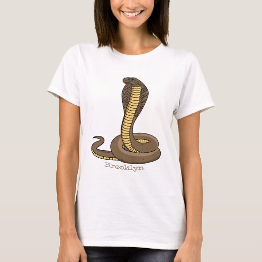 T-shirt Illustration de serpent à cobra Brown (Devant)