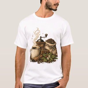 T-shirt Illustration de tasse à café vintage