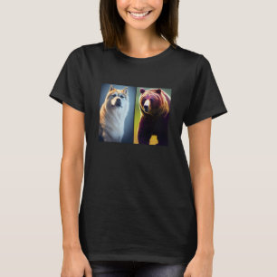 T-shirt Illustration de tenue de ours animal sauvage cool 