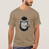 T-shirt Illustration de tête de gorille Singe Cigar Fer (Devant)