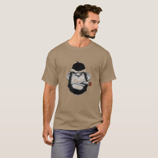 T-shirt Illustration de tête de gorille Singe Cigar Fer