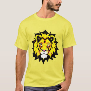 T-shirt Illustration de tête de lion avec détails complexe