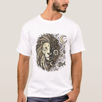 Illustration de tête de lion complexe avec floral 