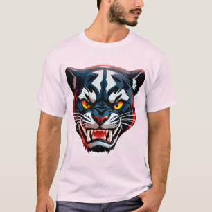 T-shirt Illustration de tête de tigre agressif
