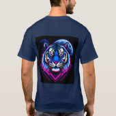 T-shirt Illustration de tigre de néon avec formes géométri (Dos)