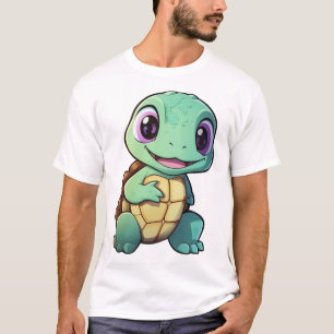 T-shirt Illustration de tortue de dessin animé Copie Copie