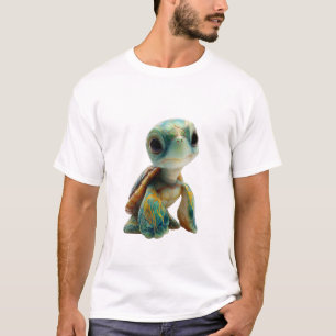 T-shirt Illustration de Tortue de Mer Stylisée Vibrante po