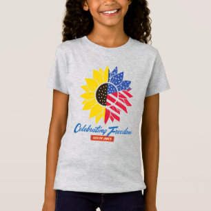 T-Shirt Illustration de tournesol 4 juillet