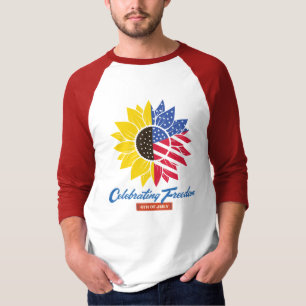 T-shirt Illustration de tournesol 4 juillet