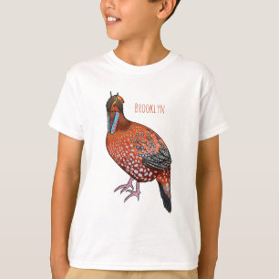 T-shirt illustration de tragopan de Cabot en style cartoon