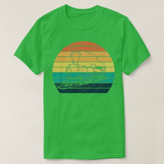 T-shirt Illustration de train de style rétro (Design devant)