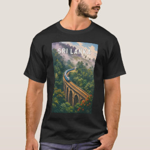 T-shirt Illustration de train vintage Sri Lanka Art de voy