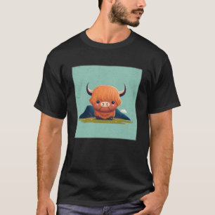 T-shirt Illustration de vaches écossaises de Highland