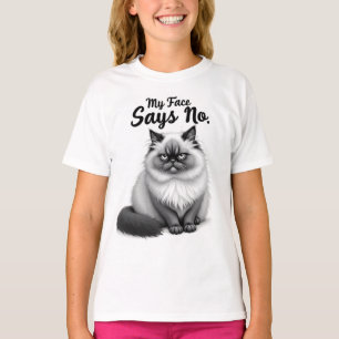 T-shirt Illustration de visage de chat drôle – Art de chat
