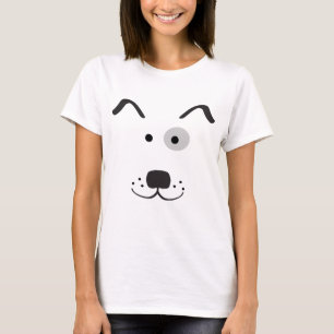 T-shirt Illustration de visage de chien de bande dessinée