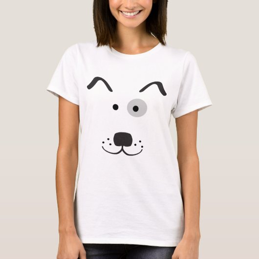 T-shirt Illustration de visage de chien de bande dessinée (Devant)
